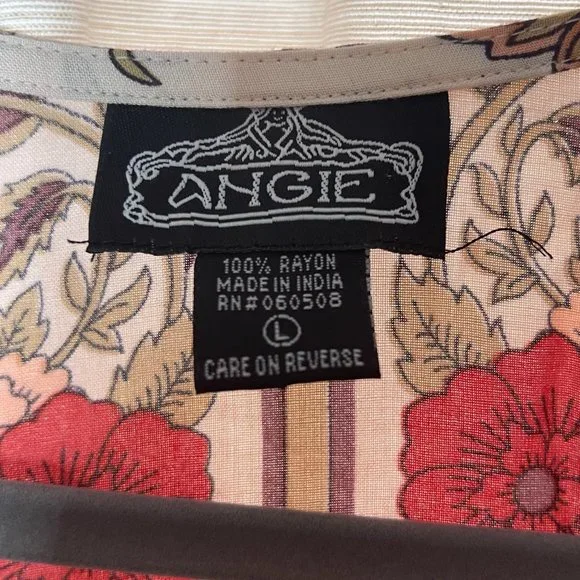 Angie Red Floral Over Piece Size L - Picture 2 of 3